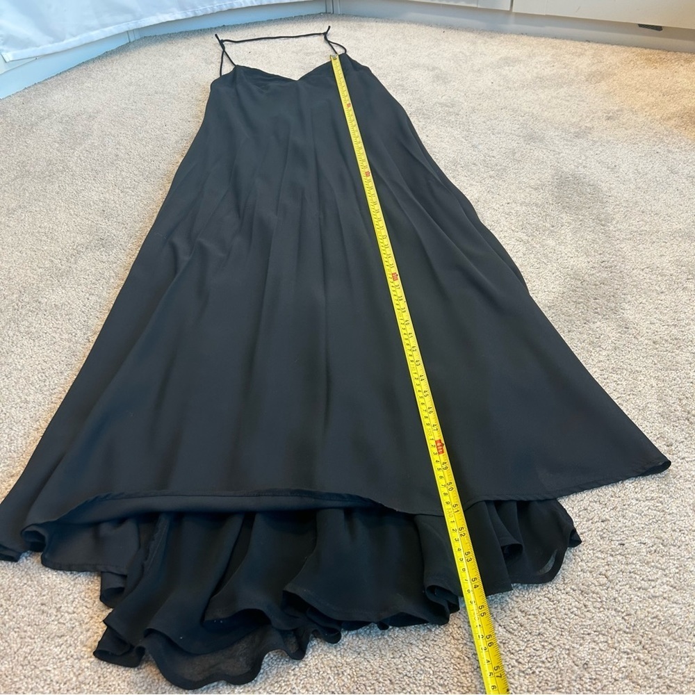 Zara black v-neck spaghetti strap long maxi dress Sz XL NWT - Picture 8 of 12
